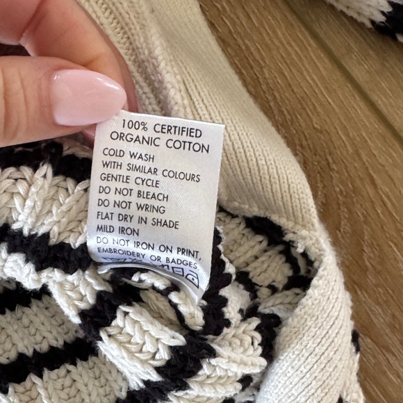 Able | Striped Mock Neck Sweater | White & Black | size XXL - Picture 5 of 6